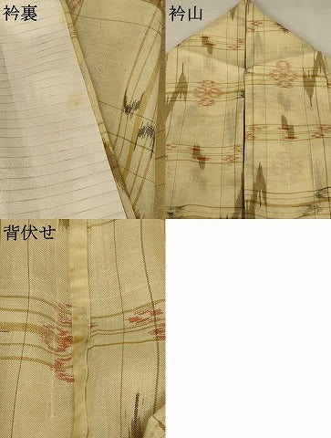 平和屋着物＊夏物 小紋 紗 絣文 正絹 逸品 AABA2871jd