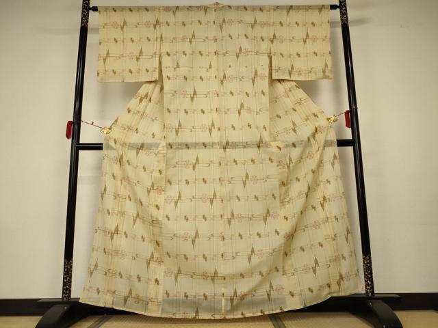 平和屋着物＊夏物 小紋 紗 絣文 正絹 逸品 AABA2871jd