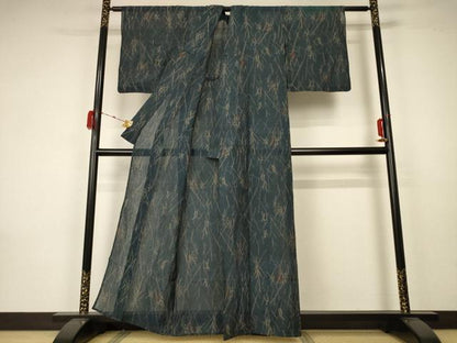 平和屋着物＊夏物 小千谷ちぢみ 敷松葉 麻 逸品 AABA2872jd
