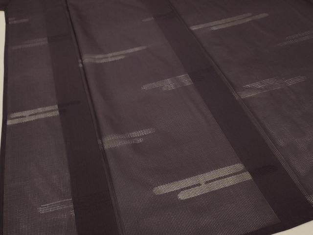 平和屋着物＊夏物 色無地 霞紋紗 黒鳶色 正絹 逸品 AABA2876jd