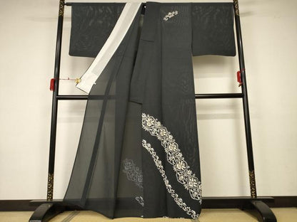 平和屋着物＊夏物 訪問着 絽 幾何学花文 金彩 正絹 逸品 AABA2877jd