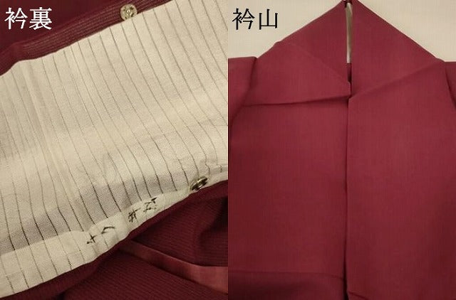 平和屋着物＊夏物 色無地 縦絽 葡萄茶色 正絹 逸品 AABA2879jd