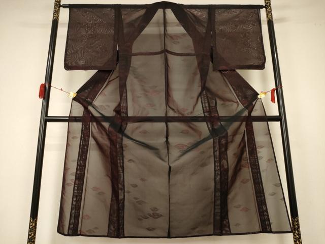 平和屋着物＊夏物 小紋 紗 舞葉文 正絹 逸品 未使用 AABA2880jd