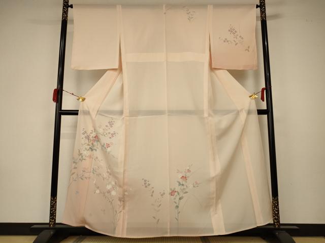 平和屋着物＊夏物 訪問着 絽 草花文 暈し染め 正絹 逸品 未使用 AABA2882jd