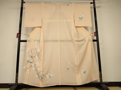 平和屋着物＊夏物 訪問着 絽 草花文 正絹 逸品 AABA2884jd