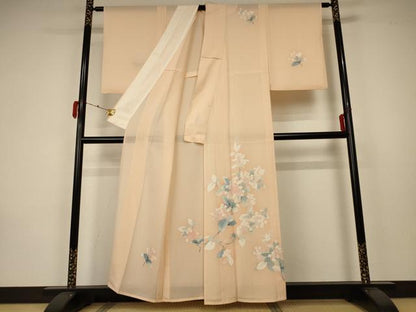 平和屋着物＊夏物 訪問着 絽 草花文 正絹 逸品 AABA2884jd