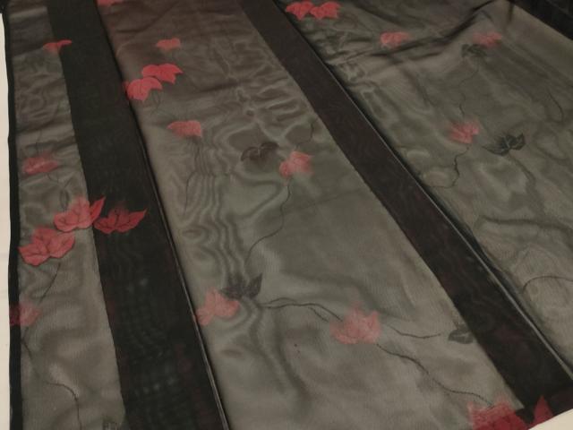 平和屋着物＊夏物 小紋 紗 蔦の葉文 正絹 逸品 未使用 AABA2889jd