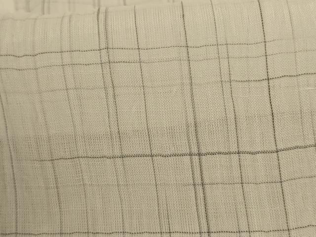平和屋着物＊夏物　小千谷ちぢみ　格子　麻　逸品　AABA2891jd