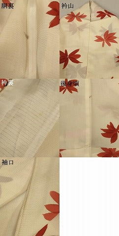 平和屋着物＊夏物　小紋　絽　舞花文　正絹　逸品　AABA2892jd