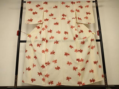 平和屋着物＊夏物　小紋　絽　舞花文　正絹　逸品　AABA2892jd