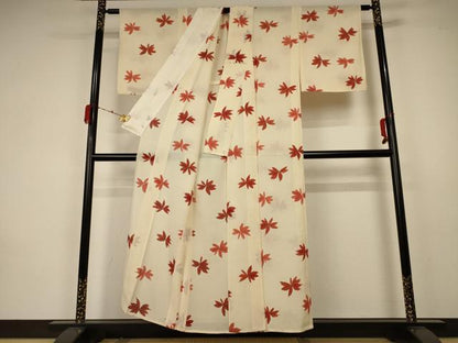 平和屋着物＊夏物　小紋　絽　舞花文　正絹　逸品　AABA2892jd