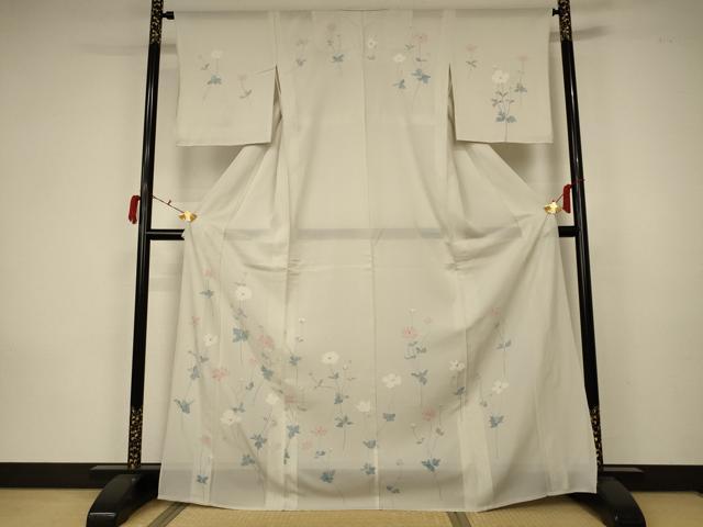 平和屋着物＊夏物 訪問着 絽 草花文 正絹 逸品 AABA2896jd