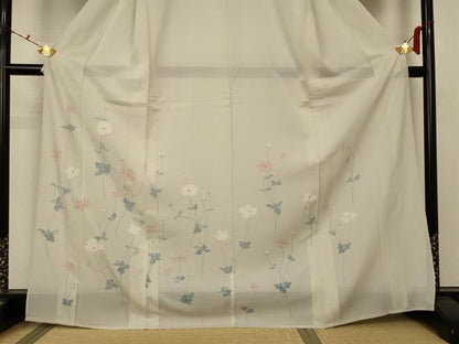 平和屋着物＊夏物 訪問着 絽 草花文 正絹 逸品 AABA2896jd