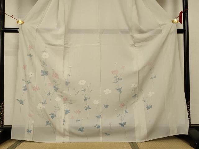 平和屋着物＊夏物 訪問着 絽 草花文 正絹 逸品 AABA2896jd