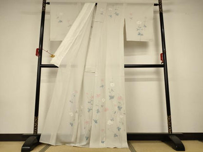 平和屋着物＊夏物 訪問着 絽 草花文 正絹 逸品 AABA2896jd