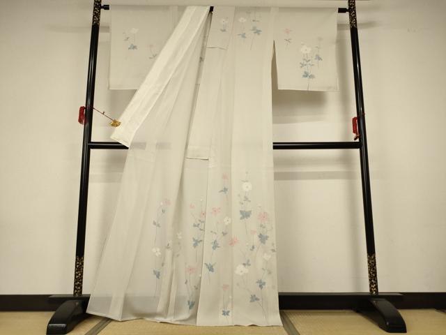 平和屋着物＊夏物 訪問着 絽 草花文 正絹 逸品 AABA2896jd