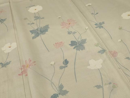 平和屋着物＊夏物 訪問着 絽 草花文 正絹 逸品 AABA2896jd