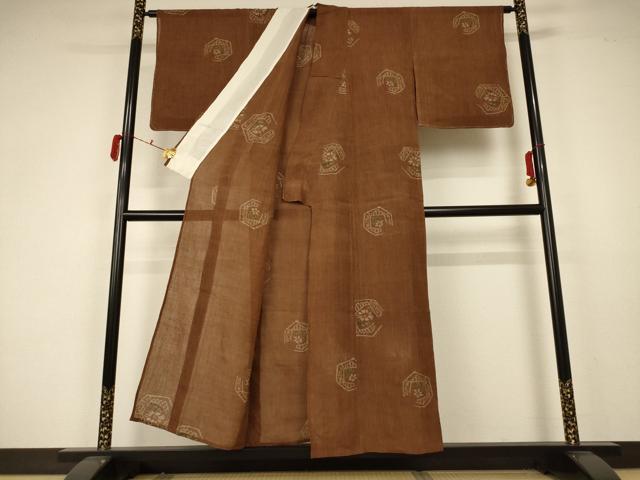 平和屋着物＊夏物 小千谷ちぢみ 亀甲花文 麻 逸品 未使用 AABA2900jd