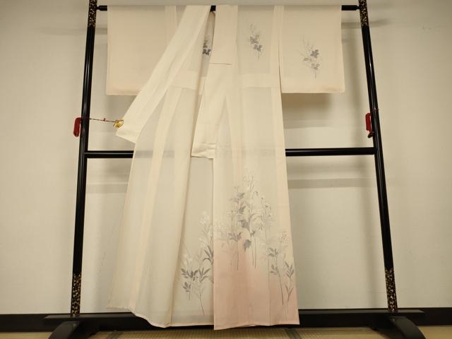 平和屋着物＊夏物 訪問着 絽 草花文 正絹 逸品 未使用 AABA2901jd