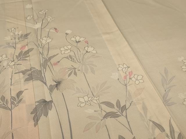 平和屋着物＊夏物 訪問着 絽 草花文 正絹 逸品 未使用 AABA2901jd