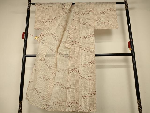 平和屋着物＊夏物 小紋 浴衣兼用 綿紅梅 草花文 綿 AABA2904jd
