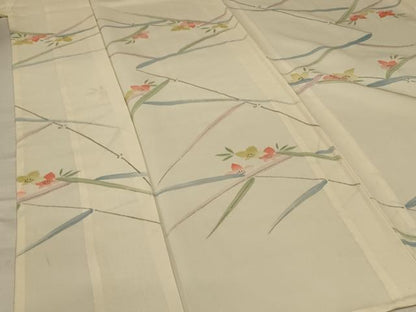 平和屋着物＊夏物 小紋 絽 草花文 正絹 逸品 AABA2910jd