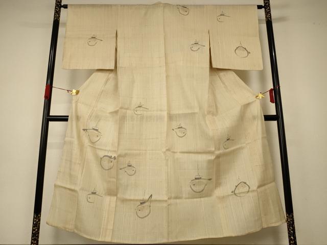 平和屋着物＊夏物　訪問着　生紬　ふぐ　正絹　逸品　AABA2914jd