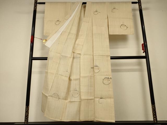 平和屋着物＊夏物　訪問着　生紬　ふぐ　正絹　逸品　AABA2914jd