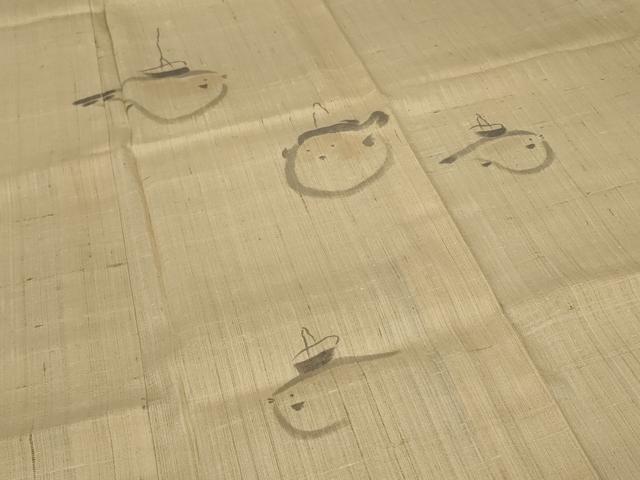 平和屋着物＊夏物　訪問着　生紬　ふぐ　正絹　逸品　AABA2914jd