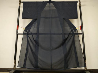 平和屋着物＊夏物 色無地 流水立波紋紗 褐返色 正絹 逸品 AABA2916jd