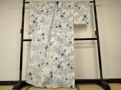 平和屋着物＊夏物　小紋　紗　楓文　洗える着物　AABA2919jd