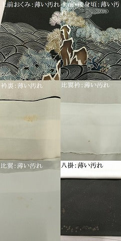 平和屋着物■豪華黒留袖　立波松文　正絹　逸品　AABA3218oa