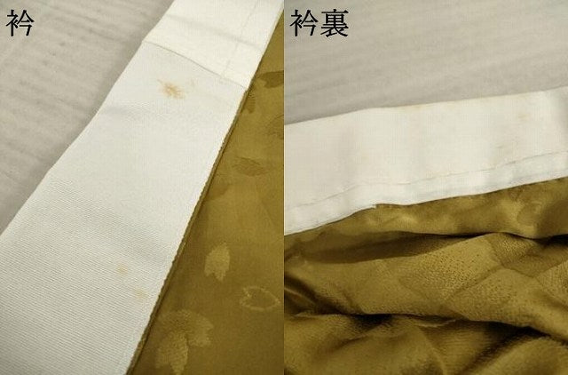 平和屋着物●長襦袢　無双仕立て　舞桜地紋　黄橡色　やまと誂製　正絹　逸品　AABA3291ck