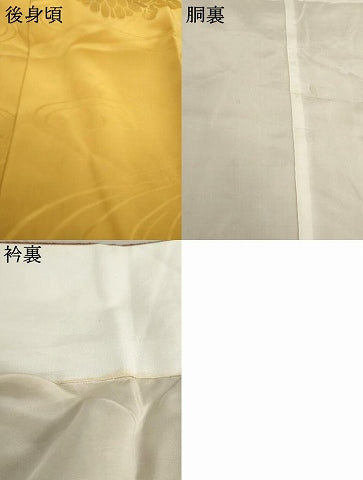 平和屋着物●長襦袢 袷 流水花地紋 狐色 広衿仕立て 正絹 逸品 AABA3295ck