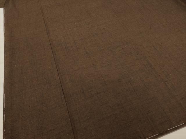 平和屋着物●男性　結城紬　アンサンブル　色無地　赤墨色　正絹　逸品　未使用　AABA3301ck