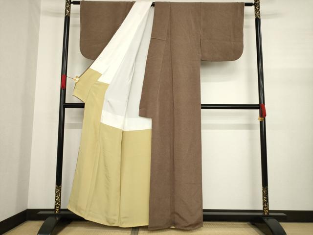 平和屋着物●江戸小紋 鮫小紋柄 鬼しぼ縮緬 正絹 逸品 AABA3307ck