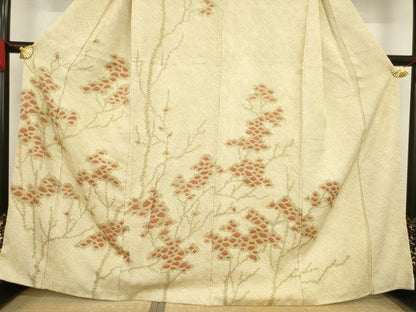平和屋着物●訪問着 総絞り 枝花文 正絹 逸品 AABA3310ck