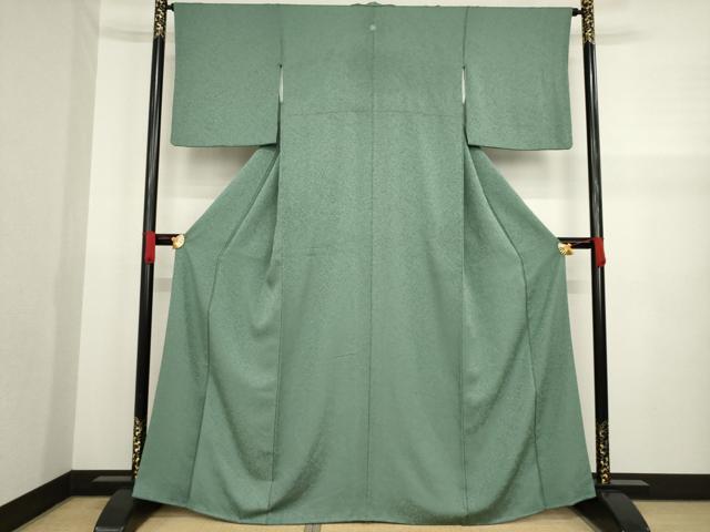平和屋着物●上質な色無地　柳煤竹色　正絹　逸品　AABA3319ck