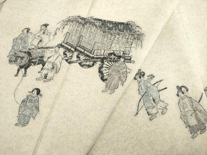平和屋着物●紬 色留訪問着 人物文 正絹 逸品 AABA3320ck