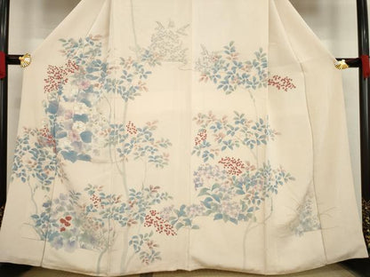 平和屋着物●訪問着 枝花文 正絹 逸品 AABA3324ck