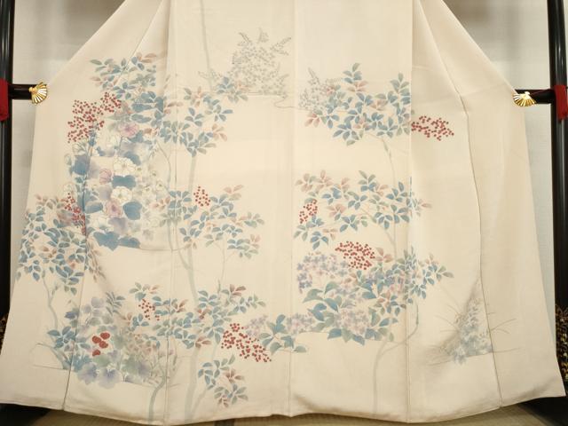 平和屋着物●訪問着 枝花文 正絹 逸品 AABA3324ck