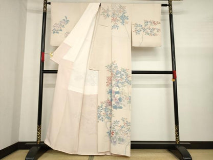 平和屋着物●訪問着 枝花文 正絹 逸品 AABA3324ck