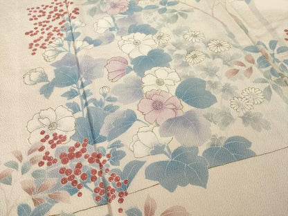平和屋着物●訪問着 枝花文 正絹 逸品 AABA3324ck