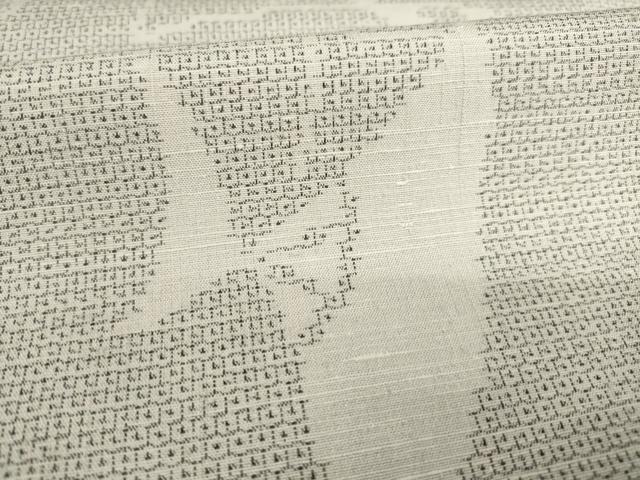 平和屋着物●結城紬 100亀甲 舞扇文 正絹 逸品 AABA3334ck