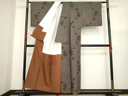 平和屋着物●本場大島紬 カタス7マルキ スグリ 正絹 逸品 AABA3347ck