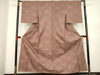 平和屋着物●本場大島紬 100亀甲 菱文 正絹 逸品 AABA3355ck