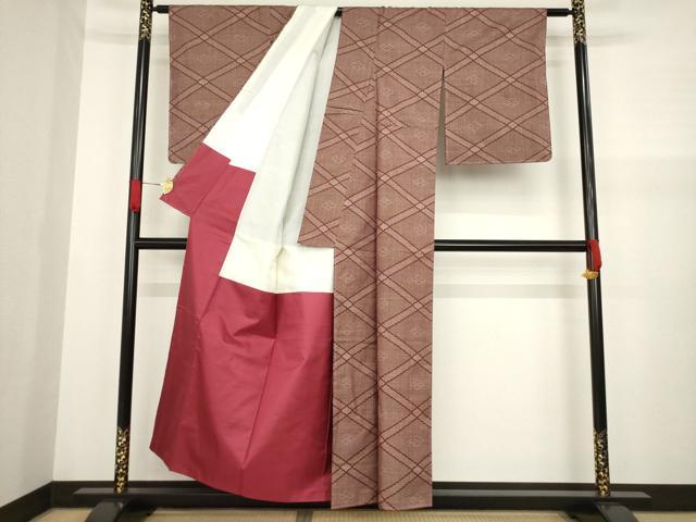平和屋着物●本場大島紬 100亀甲 菱文 正絹 逸品 AABA3355ck