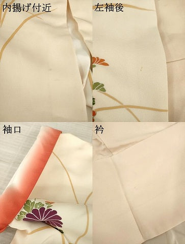 平和屋着物●訪問着 駒刺繍 草花文 金彩 正絹 逸品 AABA3357ck