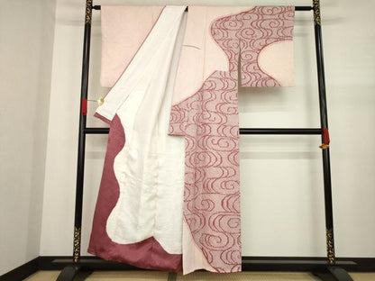 平和屋着物●訪問着 総絞り 流水文 正絹 逸品 AABA3359ck