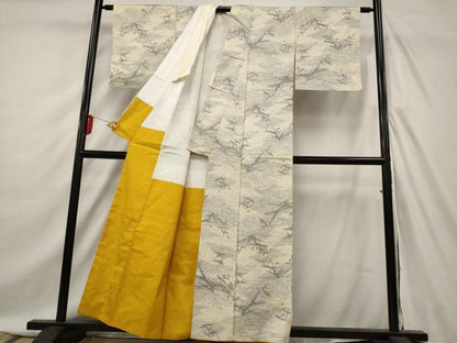 平和屋着物■上質な紬　流水枝葉文　正絹　逸品　AABA3475st